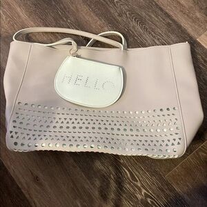 NWT Bath & Body Works Gray Blue Tote & Change/ Makeup Bag